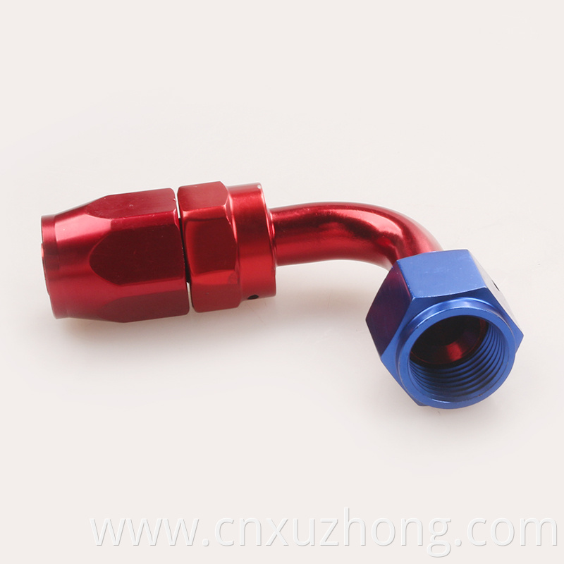 Degree Aluminum Alloy Oil Cooler Swivel Oil Fuel Gas Line Hose Pipe Adapter End AN Fitting (AN8-0A)HQ